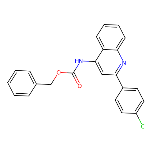 benzyl N-[2-(4-chlorophenyl)quinolin-4-yl]carbamate structure