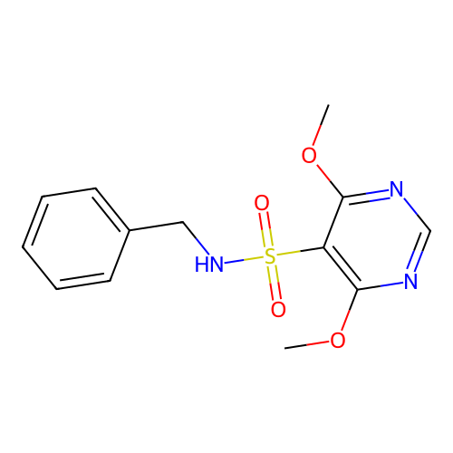 4,6-Dimethoxy-N-(phenylmethyl)-5-pyrimidinesulfonamide structure