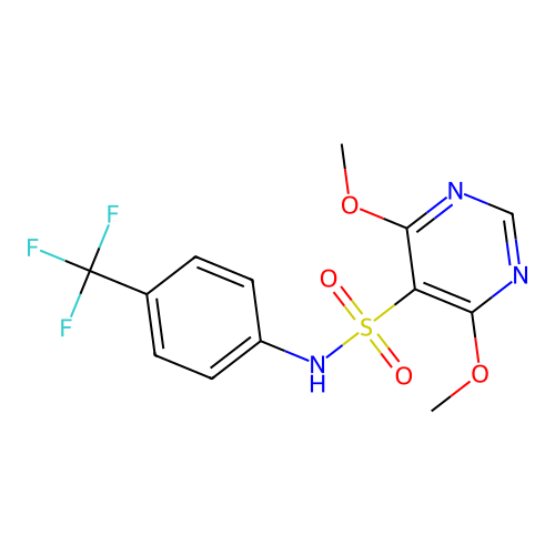 4,6-dimethoxy-N-[4-(trifluoromethyl)phenyl]-5-pyrimidinesulfonamide structure