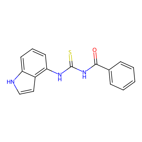 N-benzoyl-N'-(1H-indol-4-yl)thiourea structure