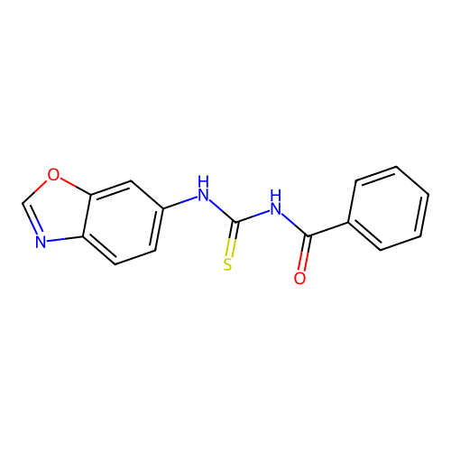 N-(1,3-benzoxazol-6-yl)-N'-benzoylthiourea structure
