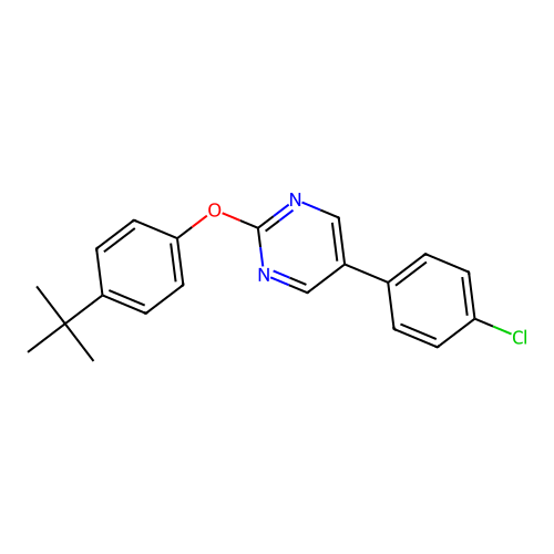 2-(4-Tert-butylphenoxy)-5-(4-chlorophenyl)pyrimidine structure