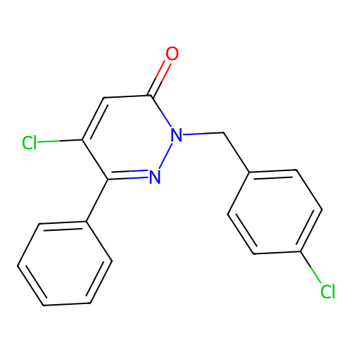 5-chloro-2-(4-chlorobenzyl)-6-phenyl-3(2H)-pyridazinone structure