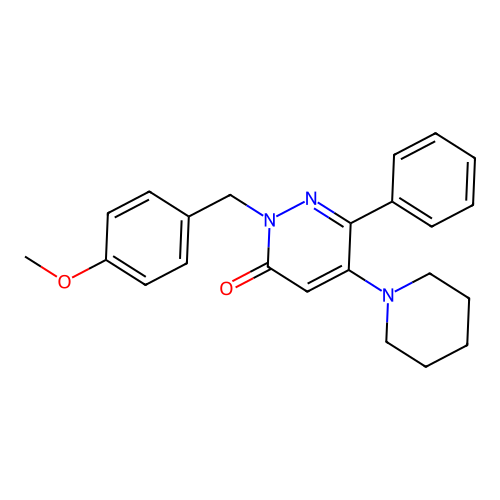 2-(4-methoxybenzyl)-6-phenyl-5-piperidino-3(2H)-pyridazinone structure