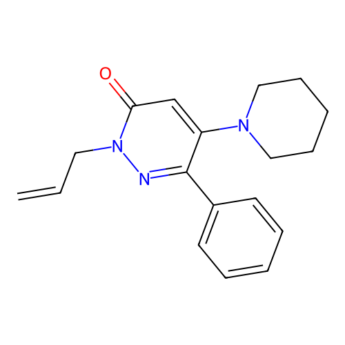 2-allyl-6-phenyl-5-piperidino-3(2H)-pyridazinone structure