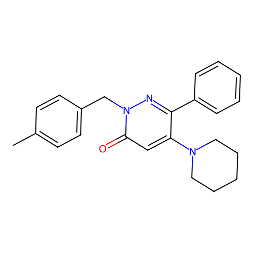 2-(4-methylbenzyl)-6-phenyl-5-piperidino-3(2H)-pyridazinone structure