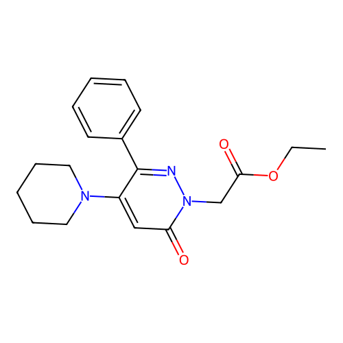 ethyl 2-[6-oxo-3-phenyl-4-piperidino-1(6H)-pyridazinyl]acetate structure