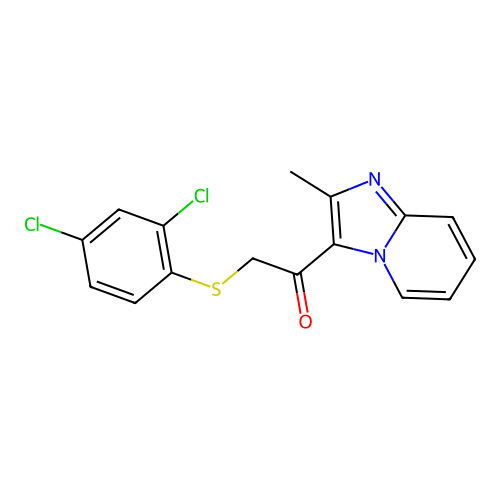 2-[(2,4-dichlorophenyl)sulfanyl]-1-(2-methylimidazo[1,2-a]pyridin-3-yl)-1-ethanone structure