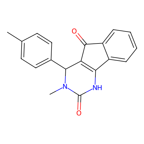 3-methyl-4-(4-methylphenyl)-3,4-dihydro-1H-indeno[1,2-d]pyrimidine-2,5-dione structure