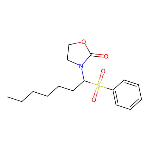 3-[1-(Benzenesulfonyl)heptyl]-1,3-oxazolidin-2-one structure