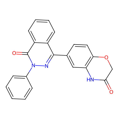 6-(4-oxo-3-phenyl-3,4-dihydro-1-phthalazinyl)-2H-1,4-benzoxazin-3(4H)-one structure