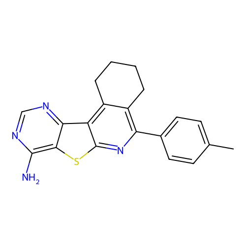 5-(4-methylphenyl)-1,2,3,4-tetrahydropyrimido[4',5':4,5]thieno[2,3-c]isoquinolin-8-amine structure