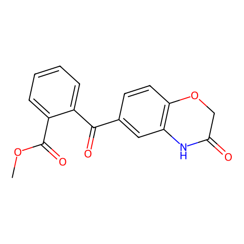 methyl 2-[(3-oxo-3,4-dihydro-2H-1,4-benzoxazin-6-yl)carbonyl]benzenecarboxylate structure