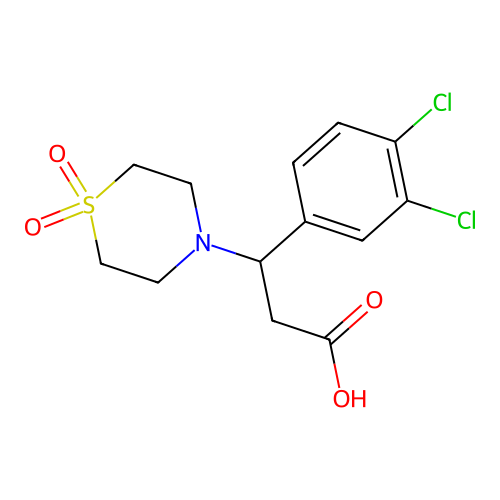3-(3,4-Dichlorophenyl)-3-(1,1-dioxo-1lambda~6~,4-thiazinan-4-yl)propanoic acid structure