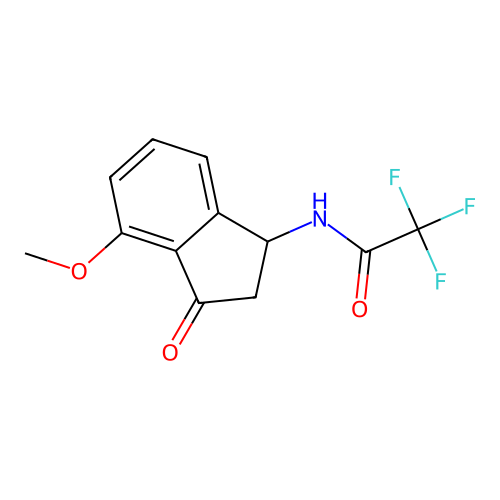 2,2,2-trifluoro-N-(4-methoxy-3-oxo-2,3-dihydro-1H-inden-1-yl)acetamide structure