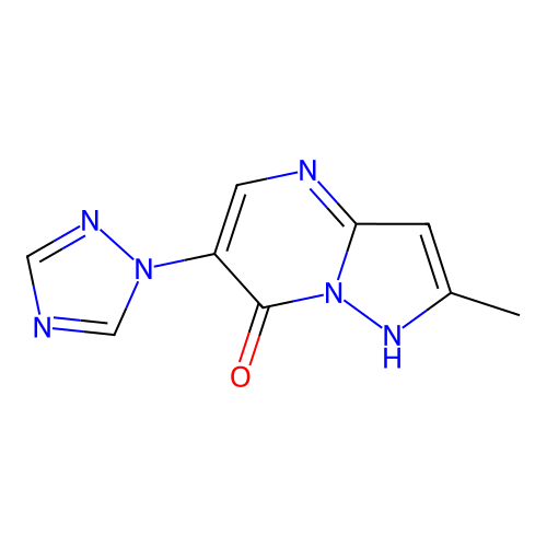 2-methyl-6-(1H-1,2,4-triazol-1-yl)pyrazolo[1,5-a]pyrimidin-7-ol structure