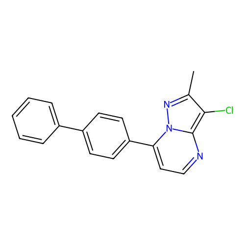 7-[1,1'-Biphenyl]-4-yl-3-chloro-2-methylpyrazolo[1,5-a]pyrimidine structure