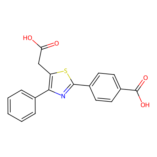 4-[5-(carboxymethyl)-4-phenyl-1,3-thiazol-2-yl]benzoic Acid structure