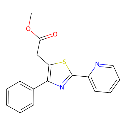 Methyl 2-[4-phenyl-2-(2-pyridinyl)-1,3-thiazol-5-yl]acetate structure