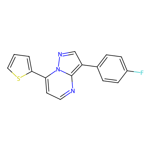 3-(4-Fluorophenyl)-7-(2-thienyl)pyrazolo[1,5-a]pyrimidine structure
