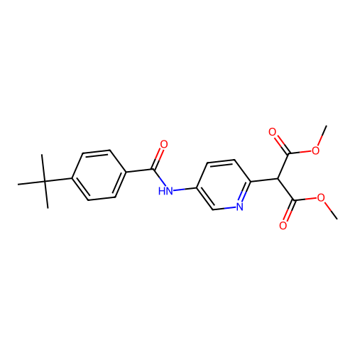 Dimethyl 2-(5-{[4-(tert-butyl)benzoyl]amino}-2-pyridinyl)malonate structure