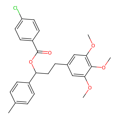 1-(4-Methylphenyl)-3-(3,4,5-trimethoxyphenyl)propyl 4-chlorobenzenecarboxylate structure