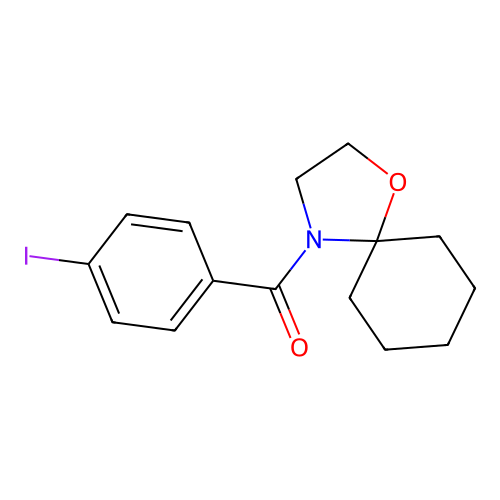 (4-Iodophenyl)(1-oxa-4-azaspiro[4.5]dec-4-yl)methanone structure