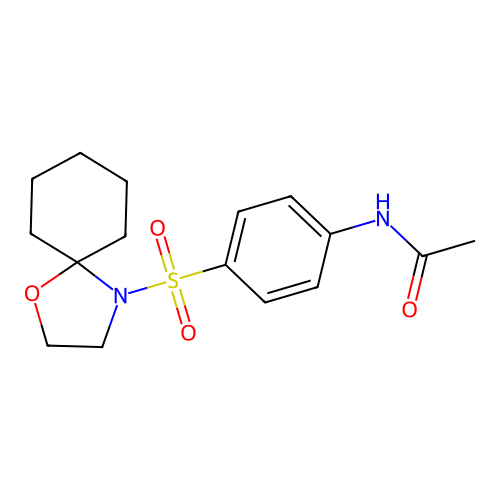 N-[4-(1-oxa-4-azaspiro[4.5]dec-4-ylsulfonyl)phenyl]acetamide structure