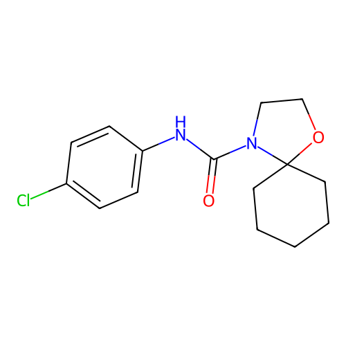 N-(4-chlorophenyl)-1-oxa-4-azaspiro[4.5]decane-4-carboxamide structure