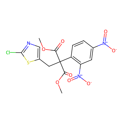 Dimethyl 2-[(2-chloro-1,3-thiazol-5-yl)methyl]-2-(2,4-dinitrophenyl)malonate structure