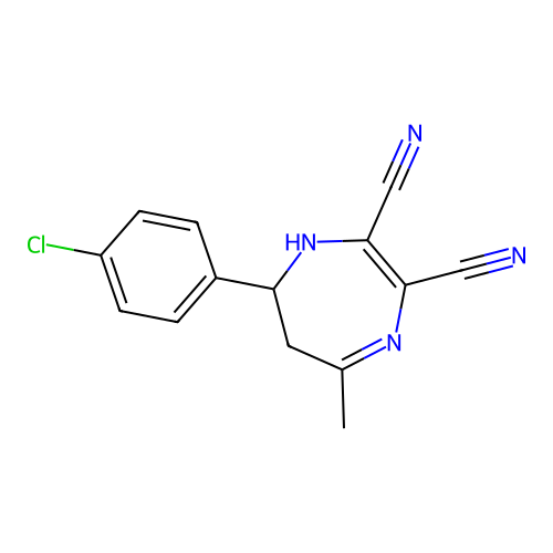 7-(4-Chlorophenyl)-6,7-dihydro-5-methyl-1H-1,4-diazepine-2,3-dicarbonitrile structure