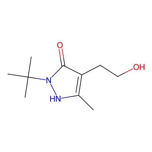 2-(tert-butyl)-4-(2-hydroxyethyl)-5-methyl-1,2-dihydro-3H-pyrazol-3-one structure
