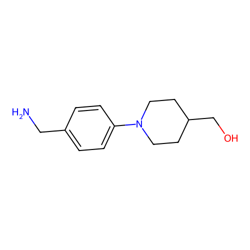 {1-[4-(Aminomethyl)phenyl]piperidin-4-yl}methanol structure