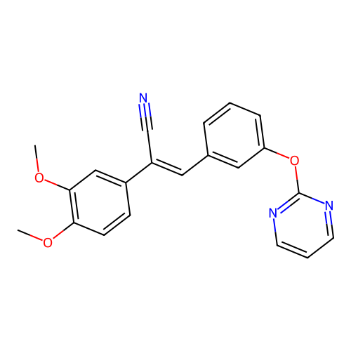 2-(3,4-Dimethoxyphenyl)-3-(3-pyrimidin-2-yloxyphenyl)prop-2-enenitrile structure