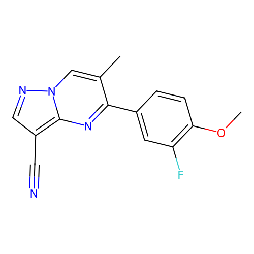 5-(3-Fluoro-4-methoxyphenyl)-6-methylpyrazolo[1,5-a]pyrimidine-3-carbonitrile structure