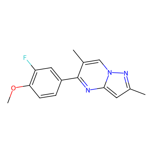 4-(2,6-Dimethylpyrazolo[1,5-a]pyrimidin-5-yl)-2-fluorophenyl methyl ether structure
