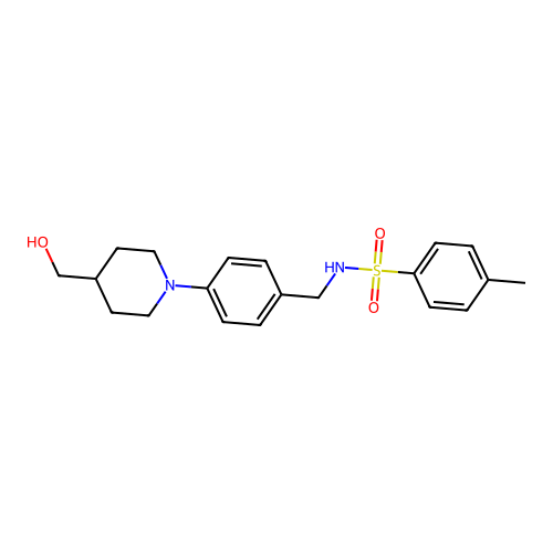 N-{4-[4-(hydroxymethyl)piperidino]benzyl}-4-methylbenzenesulfonamide structure