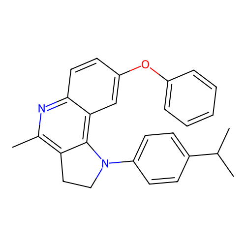 1-(4-isopropylphenyl)-4-methyl-8-phenoxy-2,3-dihydro-1H-pyrrolo[3,2-c]quinoline structure
