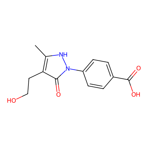 4-[4-(2-hydroxyethyl)-3-methyl-5-oxo-2,5-dihydro-1H-pyrazol-1-yl]benzenecarboxylic acid structure