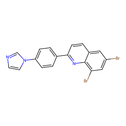 6,8-dibromo-2-[4-(1H-imidazol-1-yl)phenyl]quinoline structure