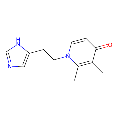 1-[2-(1H-imidazol-4-yl)ethyl]-2,3-dimethyl-4(1H)-pyridinone structure