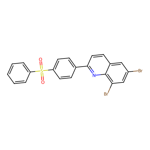 2-[4-(Benzenesulfonyl)phenyl]-6,8-dibromoquinoline structure