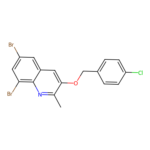 6,8-Dibromo-3-[(4-chlorophenyl)methoxy]-2-methylquinoline structure