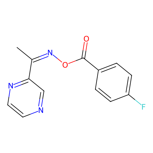 (1-Pyrazin-2-ylethylideneamino) 4-fluorobenzoate structure