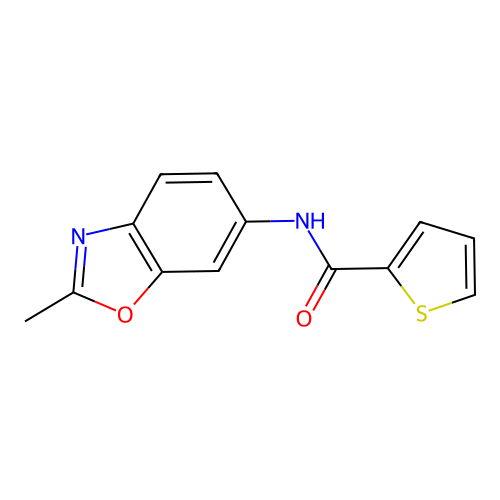 N-(2-methyl-1,3-benzoxazol-6-yl)-2-thiophenecarboxamide structure