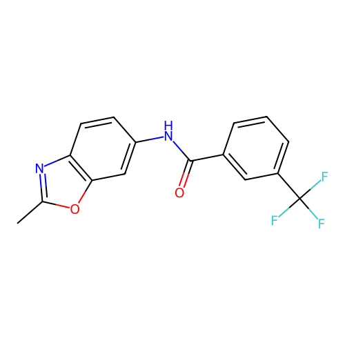 N-(2-methyl-1,3-benzoxazol-6-yl)-3-(trifluoromethyl)benzamide structure