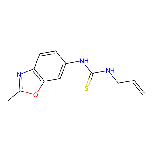 N-allyl-N'-(2-methyl-1,3-benzoxazol-6-yl)thiourea structure
