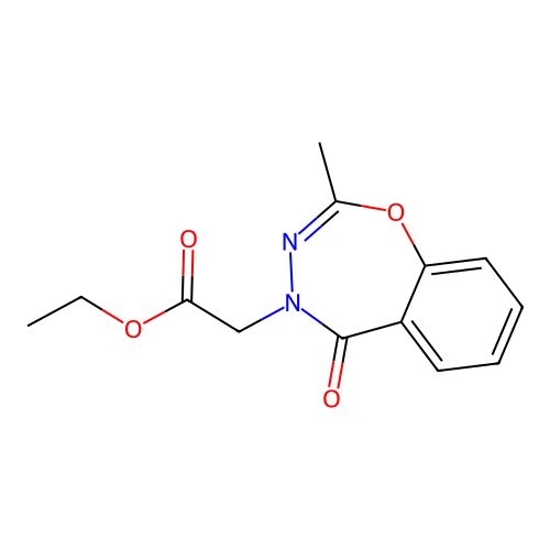 ethyl 2-[2-methyl-5-oxo-1,3,4-benzoxadiazepin-4(5H)-yl]acetate structure