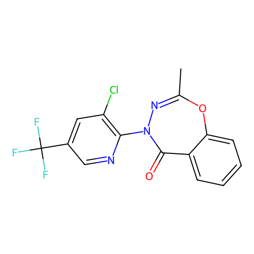 4-[3-chloro-5-(trifluoromethyl)-2-pyridinyl]-2-methyl-1,3,4-benzoxadiazepin-5(4H)-one structure