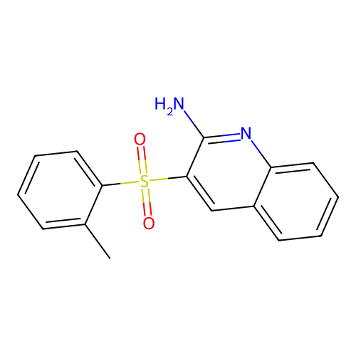 3-((2-Methylphenyl)sulfonyl)-2-quinolinamine structure